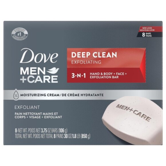 Dove Men +Care 3in1 Deep Clean Soap Bar 8ct - Picture 1 of 1